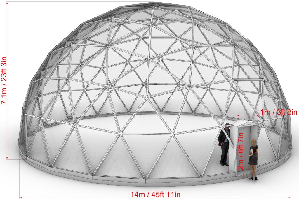 Ø5m Freizeitkuppel aus Glas