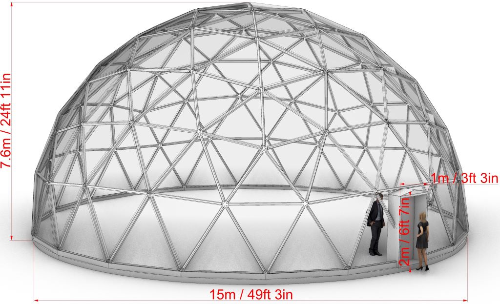 Cúpula de ocio de cristal