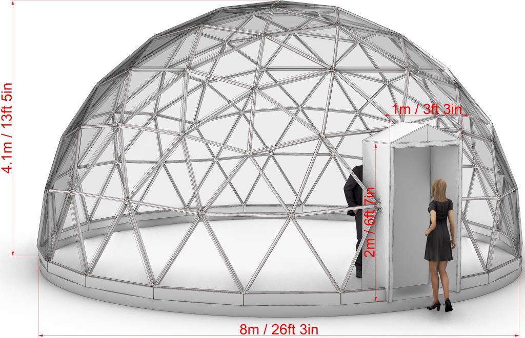 Cupola per il tempo libero in vetro