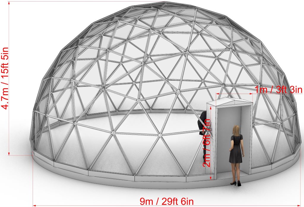 Cúpula de ocio de cristal
