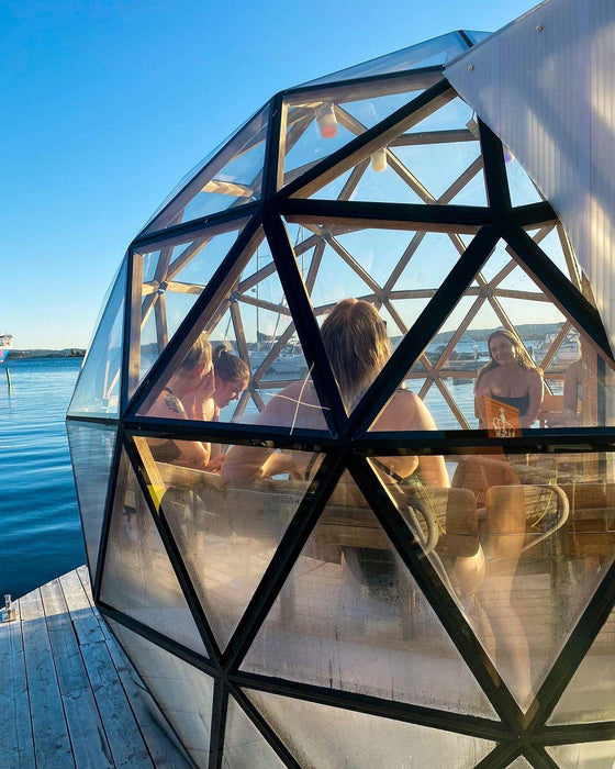 Ø3,5m Sauna-Glaskuppel mit Einfachscheibe