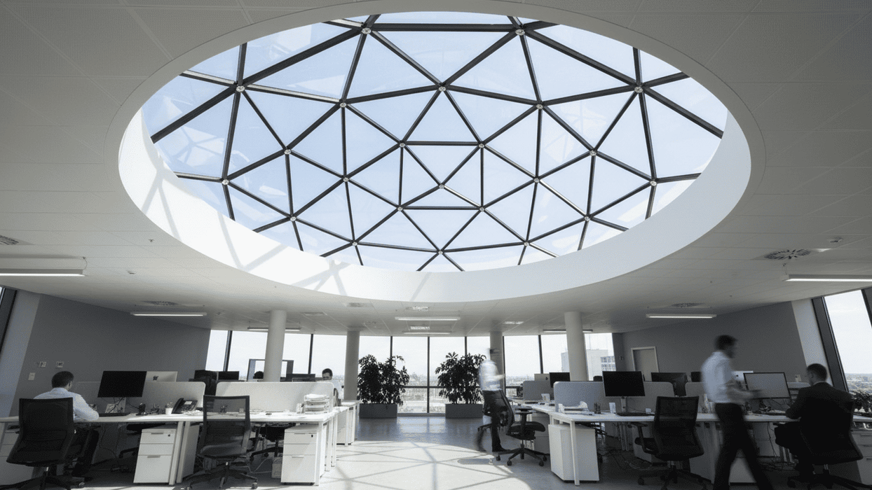 4,5x3,5m  Insulated Glass Dome Skylight - T-STAR steel frame