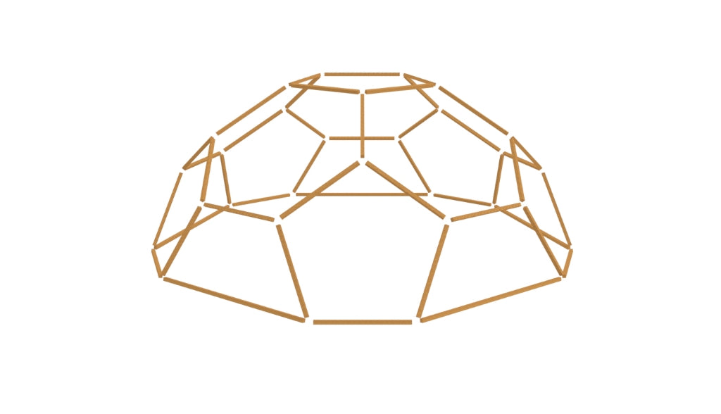 3V 2/5 Geodesic Dome connectors kit for DIY HEXA Ø2-8m / 6,6-26,2ft