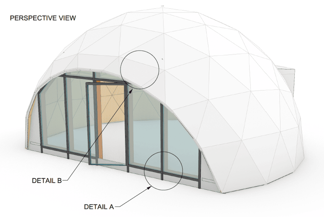 Insulated Glamping Dome with Glass Wall