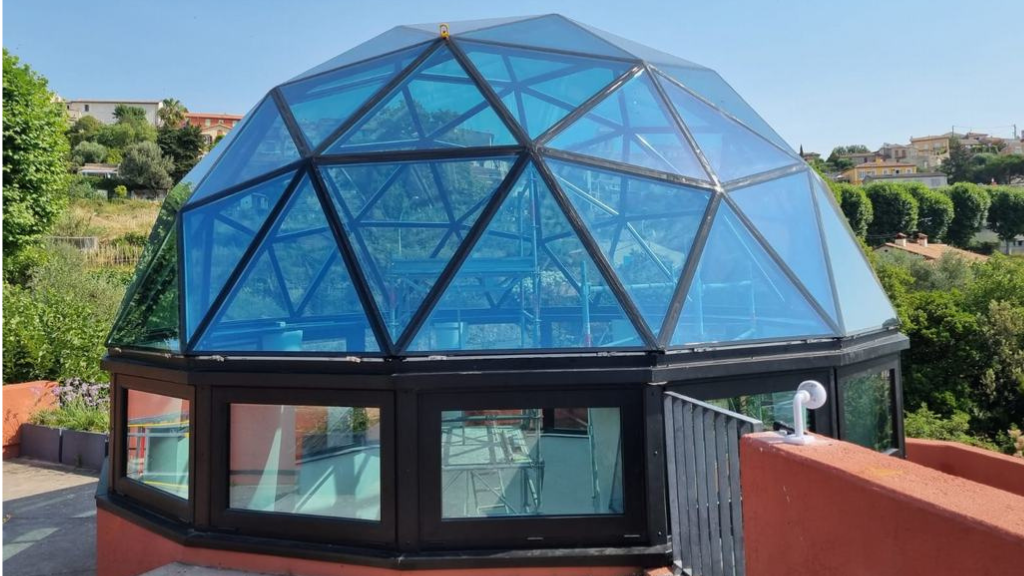 Ø15m H7,5m Insulated Glass Dome - permanent buildings, 1 kN/m2. Double-pane glass.