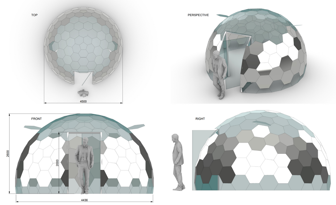 Ø4,5m Luxury Aura Dome™ mit Glastür