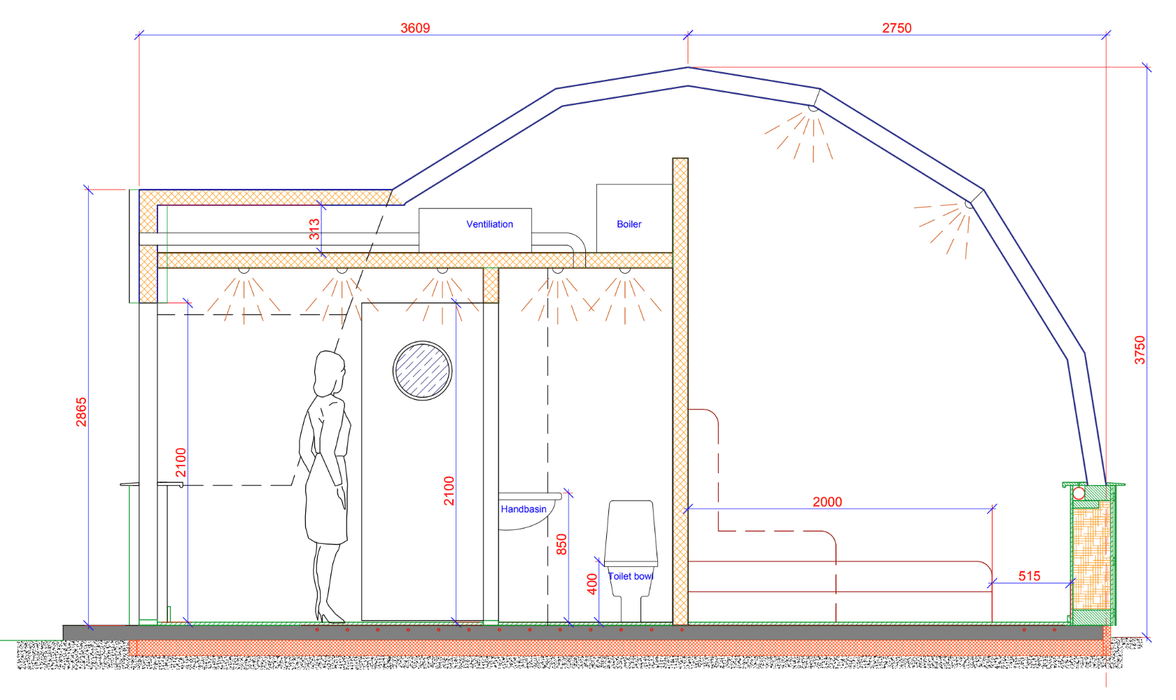 5,5 x 6,4m / 18ft x 21ft OCTA Glass Dome Insulated Glass Dome
