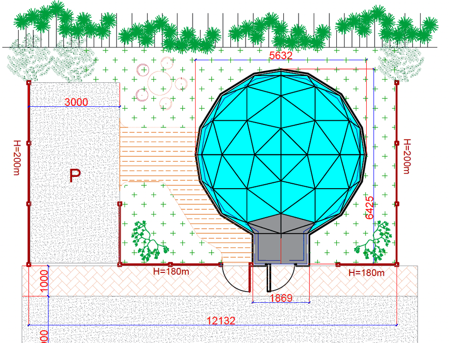 5,5 x 6,4m / 18ft x 21ft OCTA Glass Dome Insulated Glass Dome