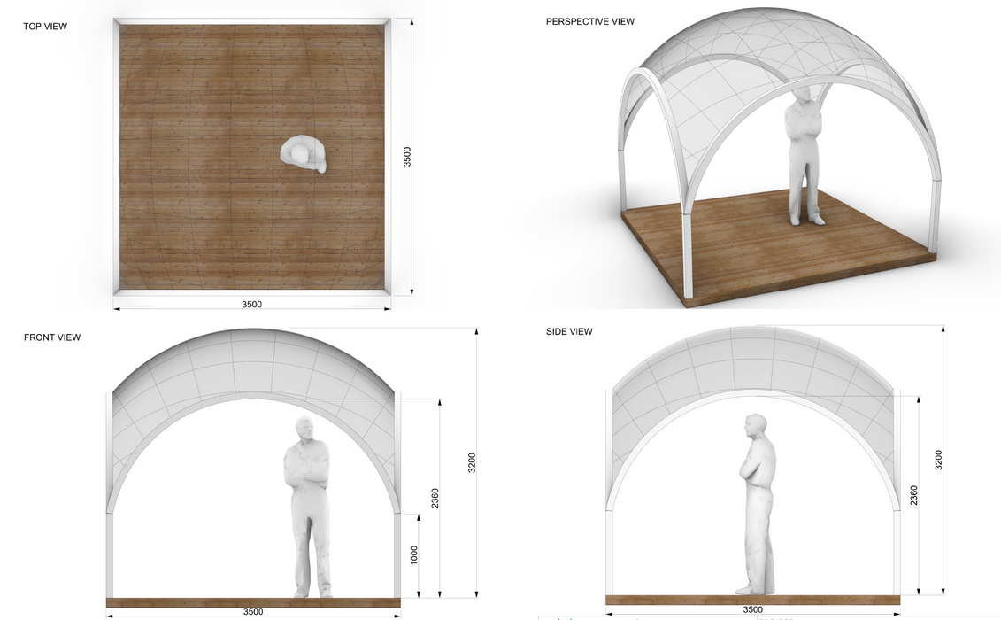 Ø5m Luxury Aura Dome™ mit Glastür