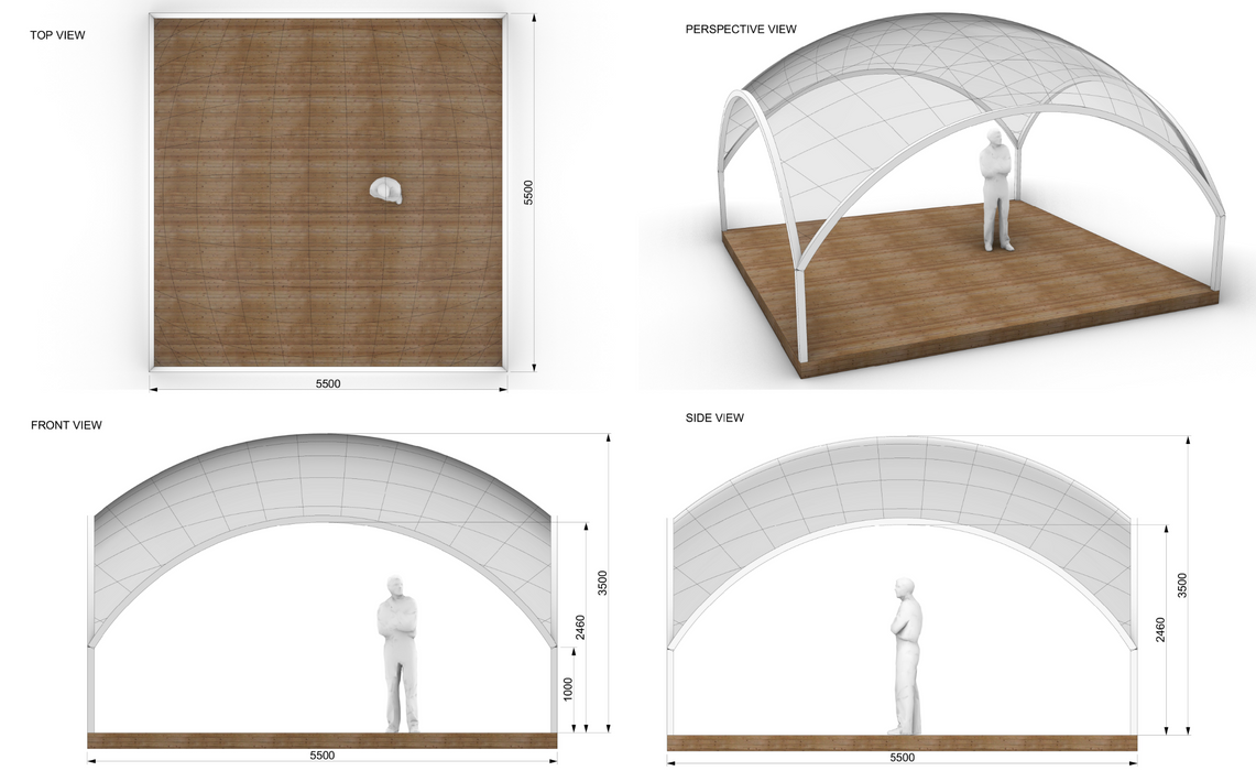 Aura Dome™ Ø6m, H3,5m - STANDARD - Cupola geodetica