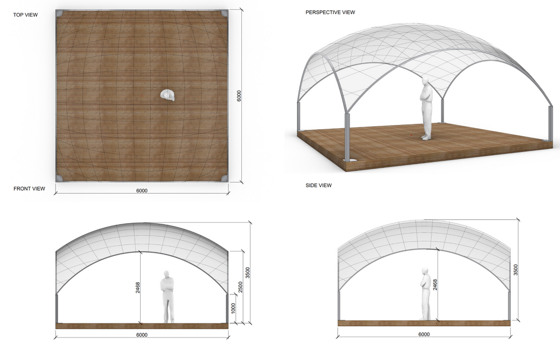 Ø5m Luxury Aura Dome™ mit Glastür