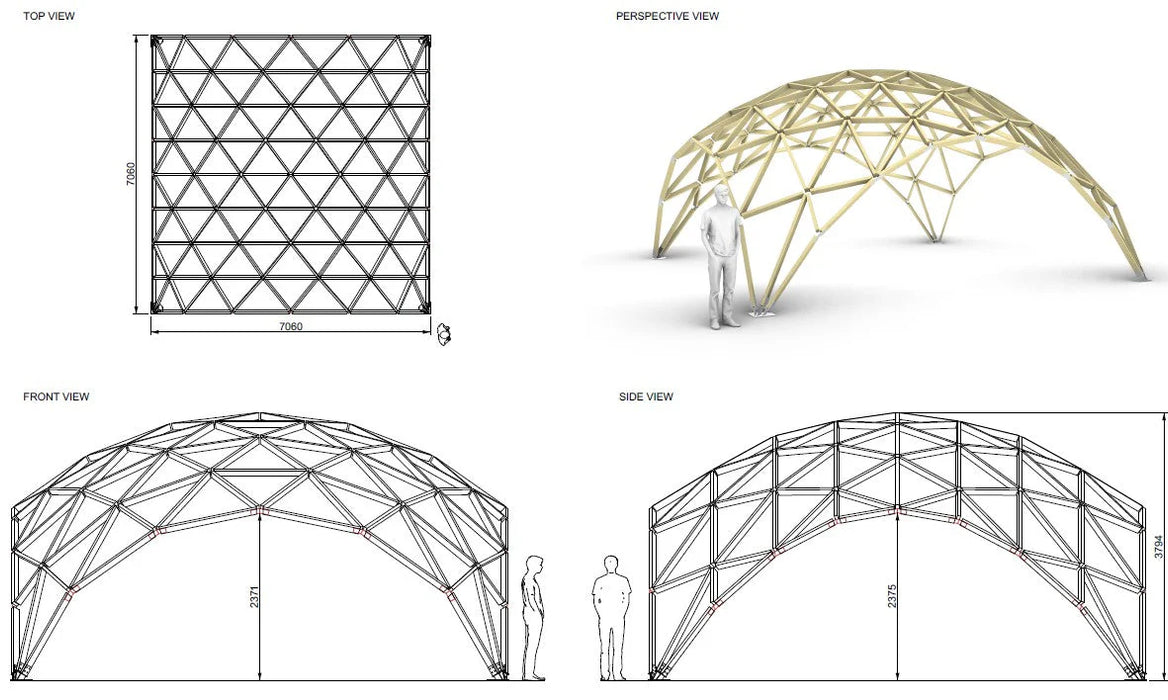 Wood Frame with PVC Cover QUADRO Dome