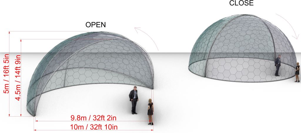 Aura Dome™ - Copertura per piscina retrattile motorizzata