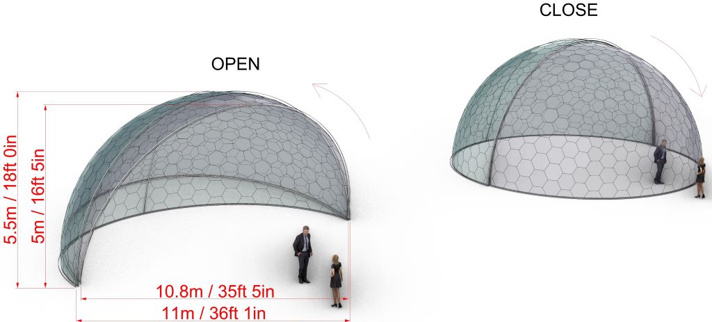 Aura Dome™ - Copertura per piscina retrattile motorizzata