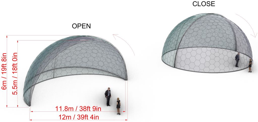 Aura Dome™ - Copertura per piscina retrattile motorizzata