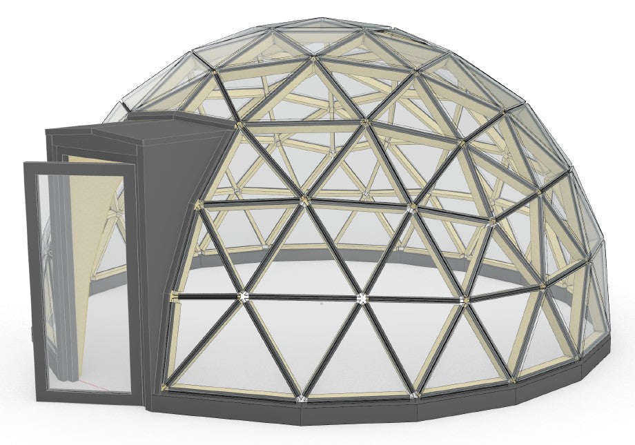 Ø4m Insulated Glass Dome - STAR/wood frame