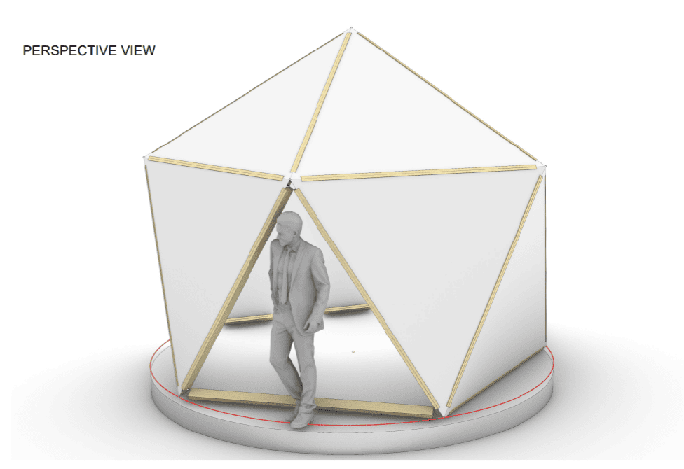 Ø4m H3,4m V1 STAR/wood/PVC tent Sauna Dome Kit