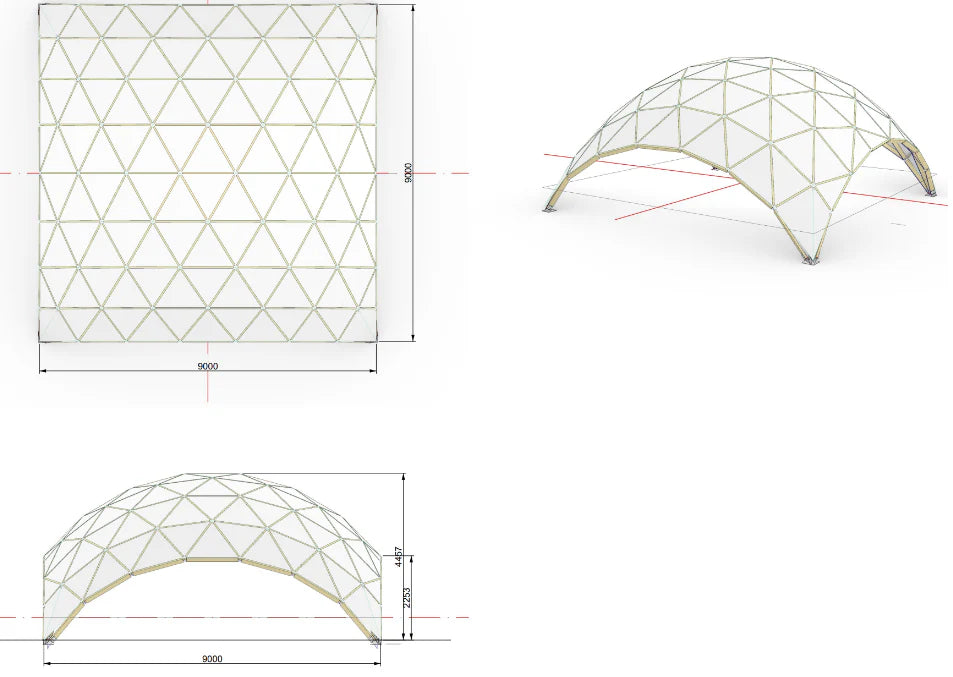 Wood Frame with PVC Cover QUADRO Dome