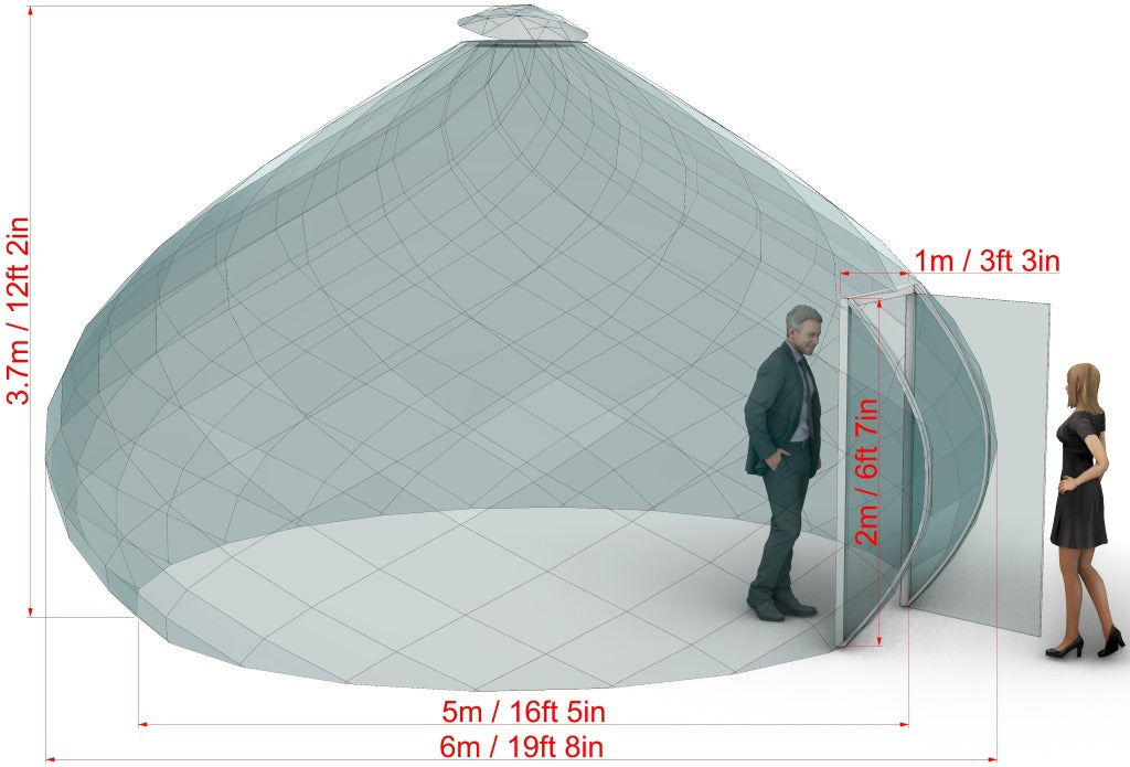 Ø6m H3,7m / Ø19ft 8in H12ft 1in Luxury Aura Zome Dome™ Mosquito/Dust PROOF