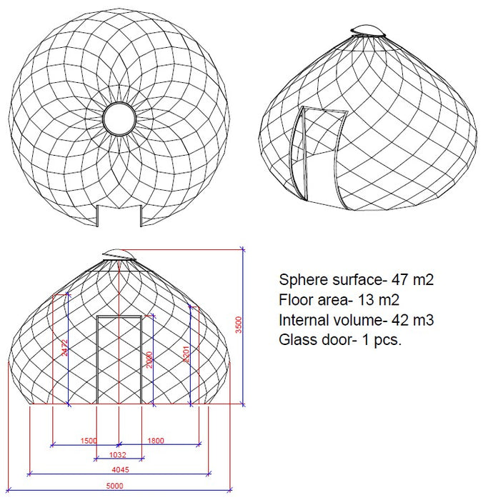 CLEAR AIRTIGHT Ø5m Luxury Aura Zome Dome™ Mosquito/Dust PROOF