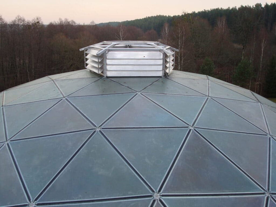 Dôme de verre en aluminium géodésique de protection Ø21m