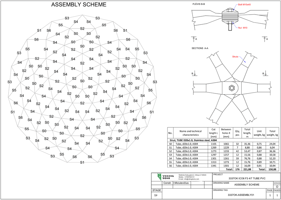 Ø6m Icosahedron TUBE/PVC für geologische Bohrungen