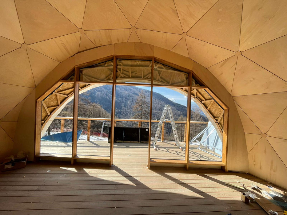 Ø9m Isolierte Glamping Dome PVC-Glaswand - semipermanentes Gebäude
