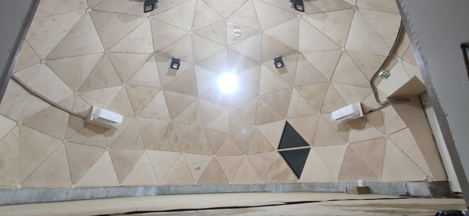 Ø9,2m Icosahedron STAR/wood/PVC Insulated dome